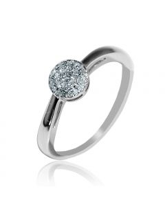Diamond Promise Ring Engagement 0.1ct 10K White Gold 6mm Halo