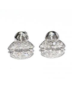 Kisses Earrings in Diamonds 10k White Gold 0.3ct Screw Back Love Gift Earrings