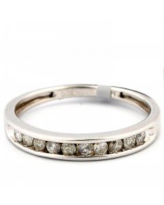 0.25ct Diamond Wedding Band Channel set 3.5mm Wide Sterling silver