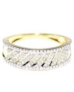 Diamond Anniversary Ring Wedding Band 10K Gold 0.2ct 6.3mm Wide 