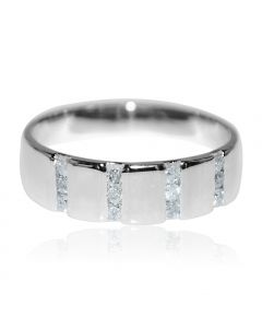 Wedding Band Ring 10K White Gold 5.5mm Wide 0.22ctw Anniversary Ring Size 7