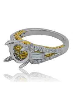 2ct Diamond Setting Bridal Wedding Ring Semi Mount 18K White Gold 0.7ctw Diamonds