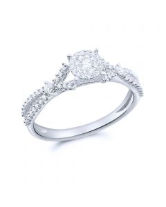0.33ct Diamond Engagement Ring 10K White Gold