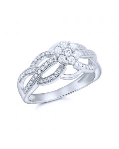 0.5ct Diamond Wedding Engagement Ring 10K White Gold 10mm Wide