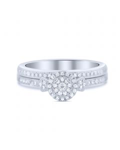 0.25ct Bridal Set 10K White Gold 2pc Set 6mm Wide