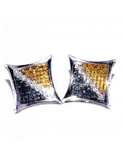 0.25ct Diamond Kite Earrings Color Diamonds Blue Yellow White Extra Large 16.5mm Wide