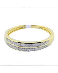 0.15ct Diamond Wedding Band For Mens 10K Yellow Gold 4.5mm Wide