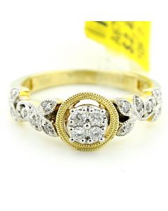 10K Gold Diamond Engagment Ring 1/4cttw Vintage (i2/i3, I/j)