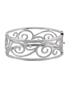 14kt White 5 1/8 CTW Diamond Bangle Bracelet