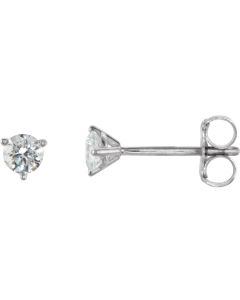 14kt White 1/4 CTW Diamond Stud Earrings