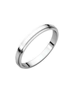 14kt White 2.5mm Flat Edge Band
