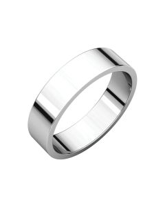 14kt White 5mm Flat Band