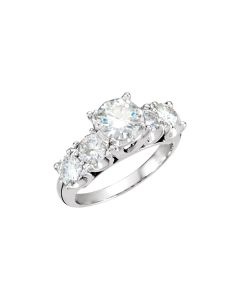 14kt White 5-Stone Created Moissanite Band