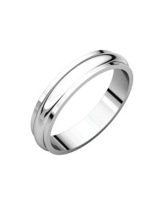 14kt White 4mm Half Round Edge Band