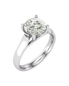 14kt White 8mm Round Created Moissanite Ring