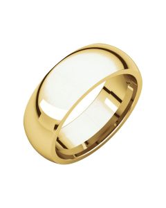 10kt Yellow 7mm Comfort Fit Band