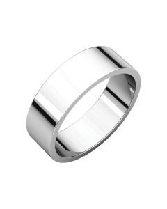 14kt White 6mm Flat Band