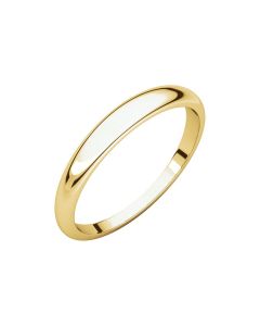 14kt Yellow 3mm Half Round Tapered Band