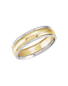 14kt Yellow & White 6mm Comfort-Fit Band Size 12