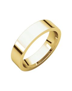 14kt Yellow 5mm Flat Comfort Fit Band