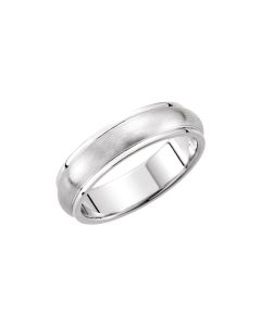 14kt White 5mm Design Band Size 10.5