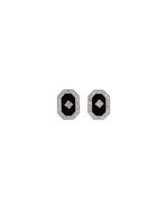 Onyx & Cubic Zirconia Earrings