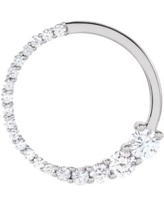 14kt White 1/2 CTW Diamond Circle Journey Pendant