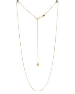 Midwest Jewlery 14K Gold Adjustable Necklace 1.5mm Cable Chain Adjustable to any length 23 Inch and under, Lobster lock