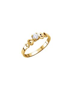 14kt Yellow Cubic Zirconia Youth Ring Size 3