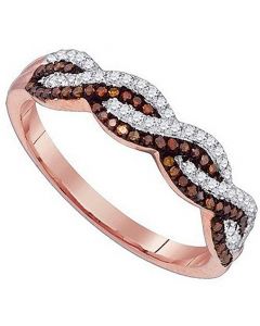 infinity band ring white brown diamond rose gold promise ring anniversary