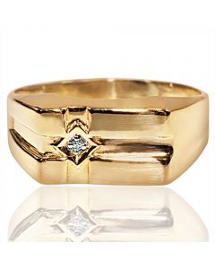 Mens Wedding Band Ring 9mm Wide 0.01ct Diamond Size 11.5