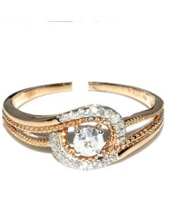 0.25ct Diamond Engagement Ring Anniversary Ring 10K Rose Gold 8mm Wide