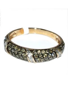 0.5ct Diamond Wedding Anniversary Band Ring Cognac Brown and White diamonds 10K Rose Gold