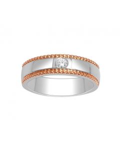 10k White Gold Wedding Band Ring 0.07ct Diamond Millgrain Edged 4mm Wide Anniversary Ring