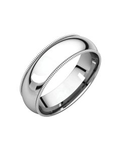 14kt White 6mm Comfort Fit Milgrain Band