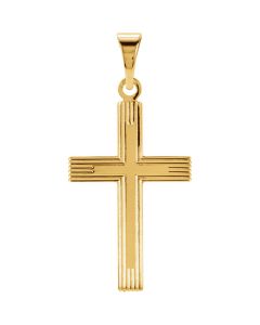 14kt Yellow 18x12mm Cross Pendant with Design