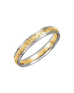 18kt Yellow & Platinum 4mm Design Band Size 5