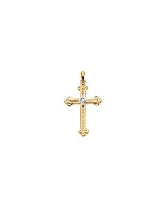 14kt Yellow .02 CTW Diamond Cross Pendant