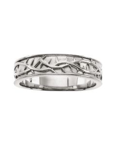 Sterling Silver Thorn Design Band