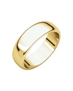 18kt Yellow 6mm Half Round Band