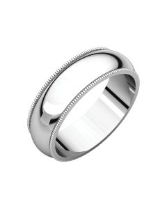 Platinum 6mm Milgrain Band