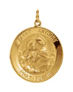 14kt Yellow 25mm St. Anthony Medal