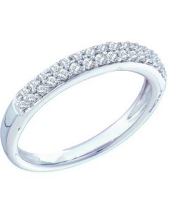 0.26CTW Ladies Diamond Wedding Band 14K White Gold 