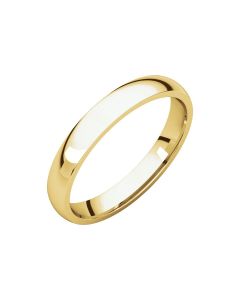 14kt Yellow 3mm Light Comfort Fit Band