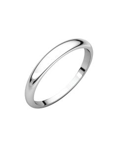 14kt White 3mm Half Round Tapered Band