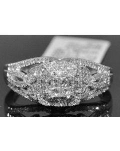 0.5ct Engagement Ring Wedding 14k White Gold Princess Cut Vintage