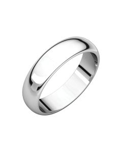 14kt White 5mm Half Round Band