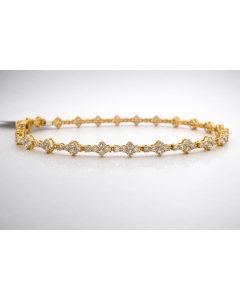 10K Yellow Gold 4.20CTW Lab Grown Diamond Tennis Bracelet 8.5