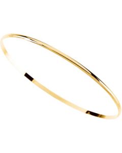 Half Round Bangle Bracelet 14K Yellow Gold 02.00 Mm
