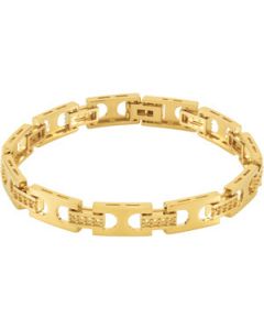 Gents Diamond Bracelet 14K Yellow Gold 02.00 Cttw Gents Diamond Bracelet